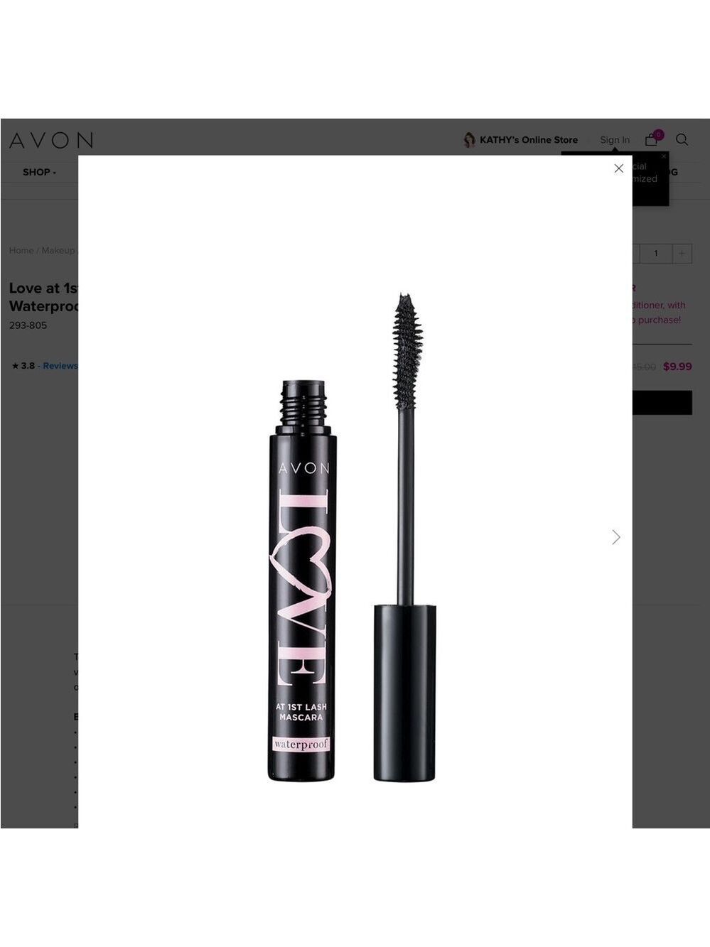 AVON Love At First Lash Waterproof mascara blackest black